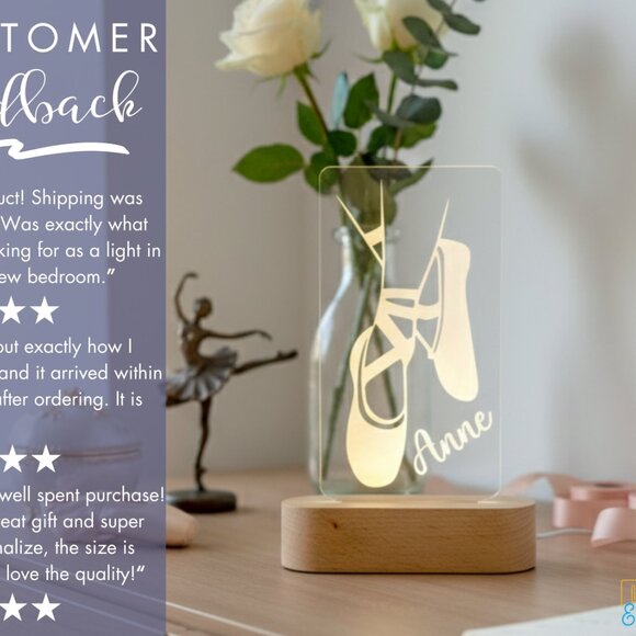 Ballet Night Light – Personalized LED Lamp for Dancers & Ballet Fans - Picture 7 of 8